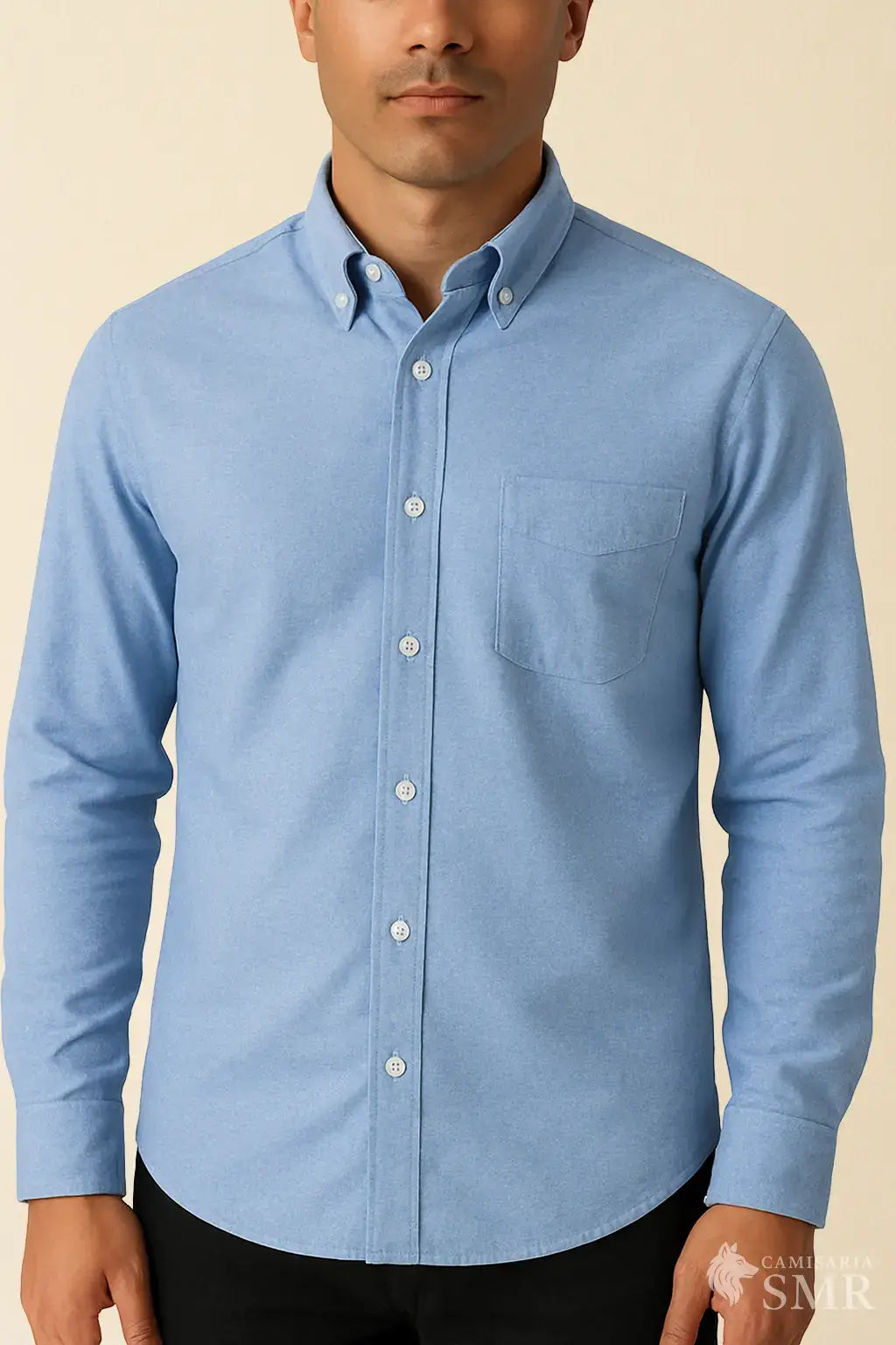 Camisa Social Oxford - Azul