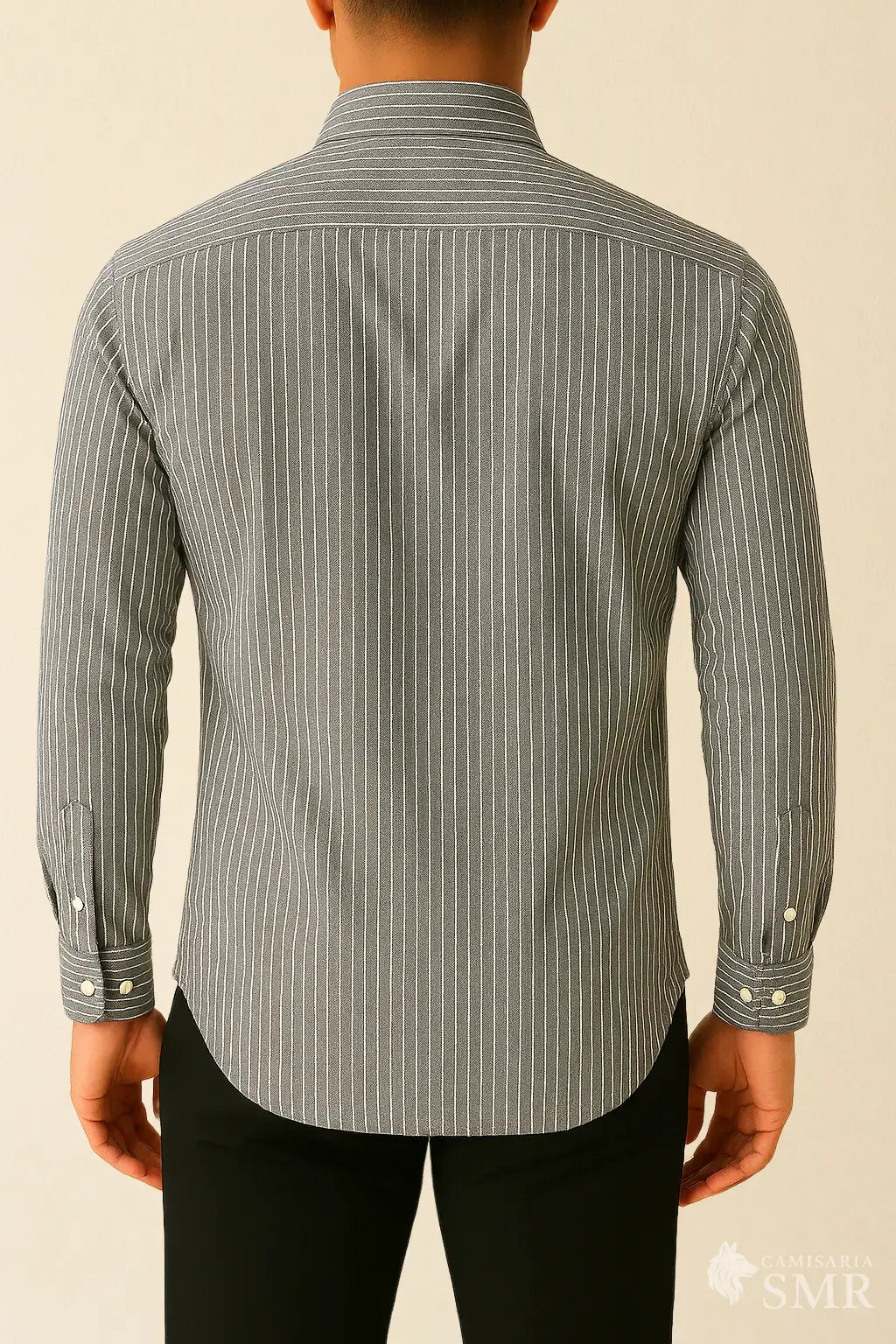 Camisa Social Oxford - Cinza listrada