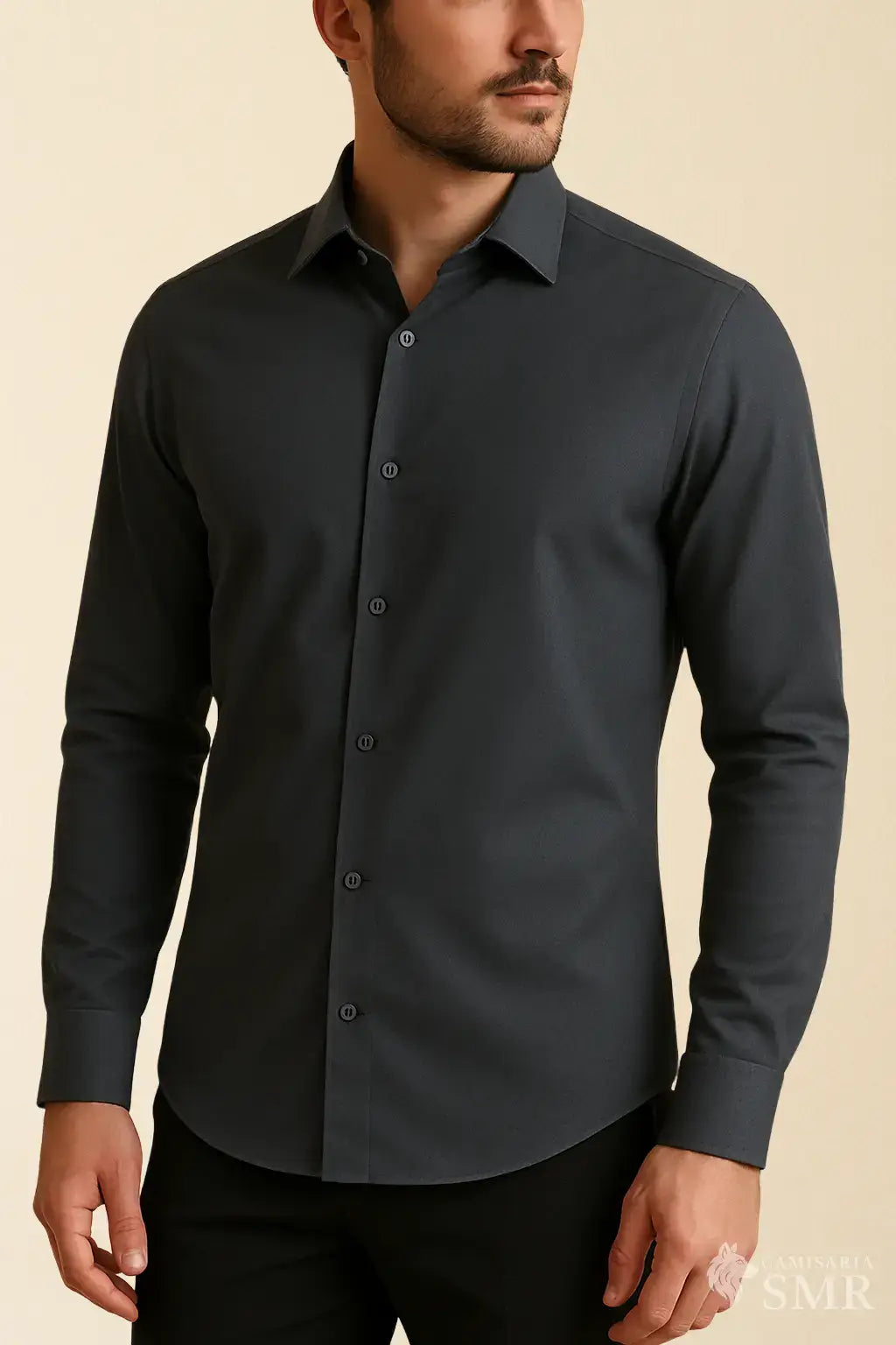 Camisa Social Ultraelástica - Cinza Escuro
